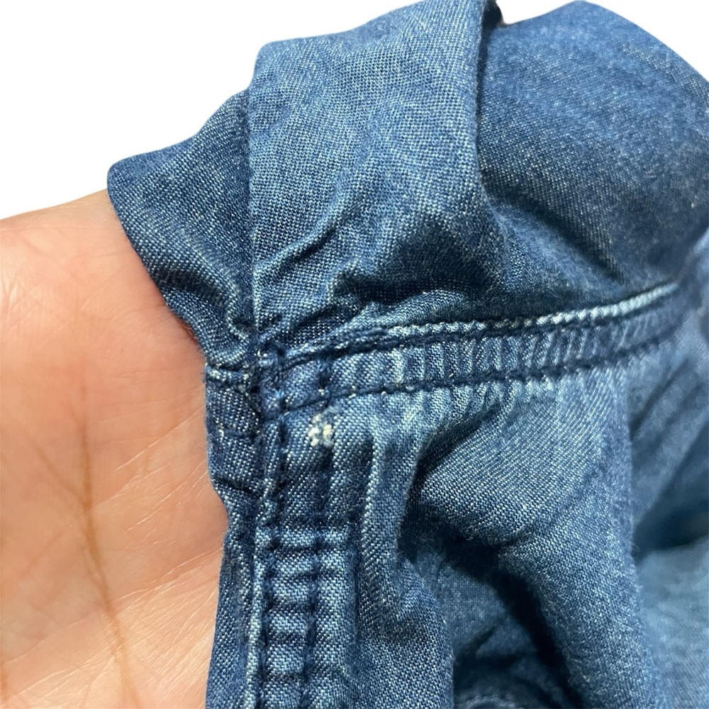 Roots SouthWestern Lightweight Denim Blue Shirt 100% cotton Sz L Ranch Rodeo - Picture 14 of 15